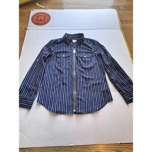 MICHAEL By Michael Kors Women's Zip Front Long Sleeve Blouse Size M